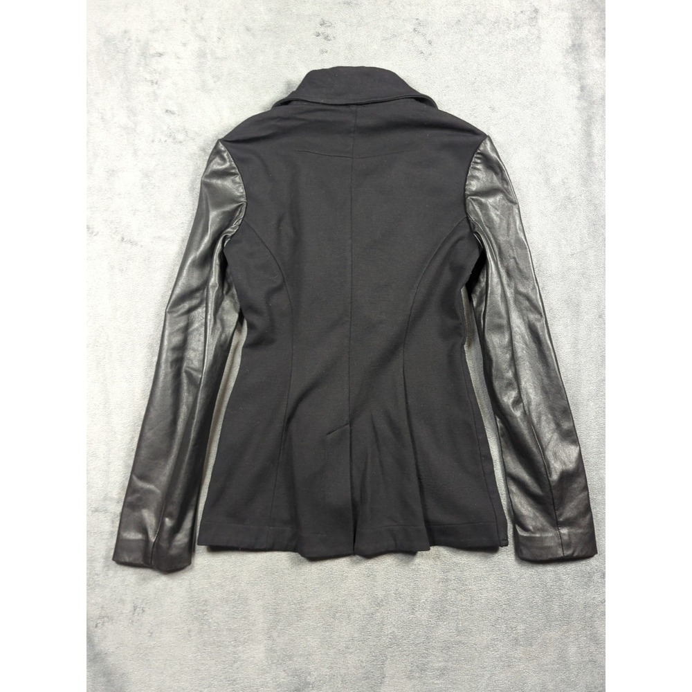 Bailey‎ 44 Jacket Wrap Motorcycle Black 5-Button Faux Leather Women XS - Picture 7 of 9